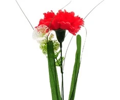 Dirbtinė gėlė gvazdiko žiedas ant koto, 49 cm - Raudona