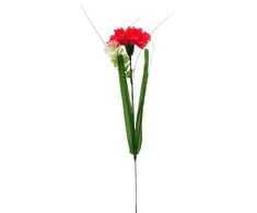 Dirbtinė gėlė gvazdiko žiedas ant koto, 49 cm - Raudona
