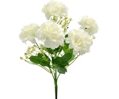 Dirbtinė gvazdikėlių puokštė, 30 cm - Geltona
