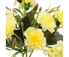 Dirbtinė gvazdikų puokštė, 24 cm - Kreminė