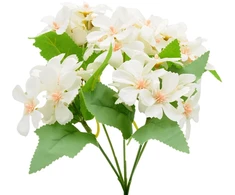 Dirbtinė hortenzijų puokštė, 31 cm - Balta