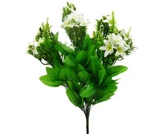 Dirbtinė jazminų puokštė, 50 cm - Kreminė