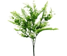 Dirbtinė lapų puokštė su bruknienojais, 32 cm