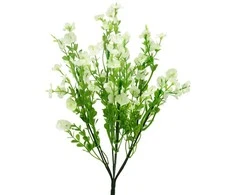 Dirbtinė naktinukų puokštė, 34 cm - Balta