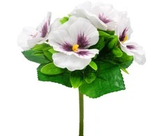 Dirbtinė našlaičių puokštė, 23 cm - Oranžinė