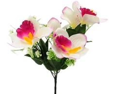 Dirbtinė orchidėjų puokštė, 33 cm - Žalsva