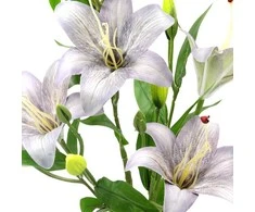 Dirbtinė pilkos spalvos lelijų puokštė, 64 cm