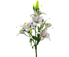 Dirbtinė pilkos spalvos lelijų puokštė, 64 cm