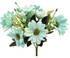 Dirbtinė ramunių puokštė, 20 cm - Melsva
