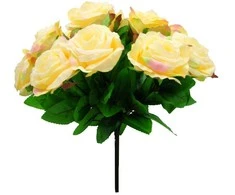 Dirbtinė rožių puokštė, 31 cm - Oranžinė