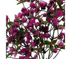 Dirbtinė violetinių linų žiedų puokštė, 32 cm