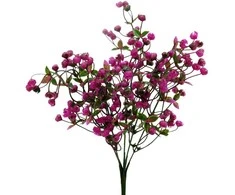 Dirbtinė violetinių linų žiedų puokštė, 32 cm