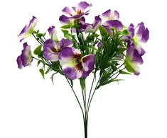 Dirbtinė violetinių našlaičių puokštė, 34 cm