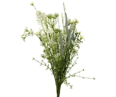 Dirbtinių baltų lauko gėlių puokštė, 58 cm