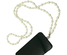 Dirželis per petį telefonui iš perlinių karoliukų, 55 cm