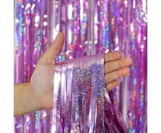 Folinių-holografinių juostelių dekoracija, šviesiai violetinė
