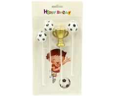 Futbolo tematikos torto žvakučių rinkinys, 13,5 cm