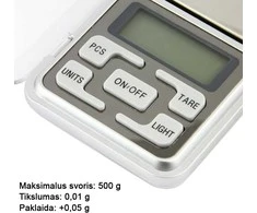 Graminės-juvelyrinės svarstyklės 0,1/500g