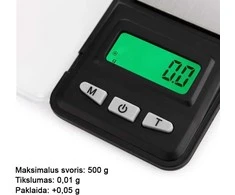 Graminės-juvelyrinės svarstyklės 0,1/500g