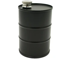 Juoda statinės formos metalinė gertuvė, 600 ml
