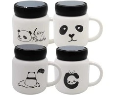 Keraminis puodelis Panda su užsukamu dangteliu - 4