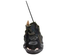 Krioklio efekto smilkalinė su žuvelėmis, h 16 cm