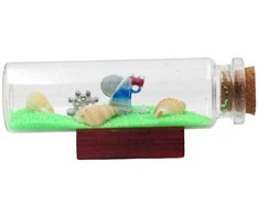 Magnetukas buteliukas su laiveliu - Žydra