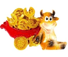 Magnetukas Jautukas su karučiu - Oranžinė