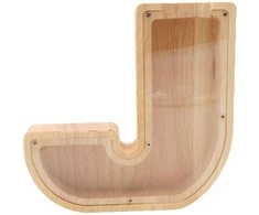Medinė taupyklė "Raidė-J", 18 cm