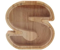 Medinė taupyklė "Raidė-S", 18 cm