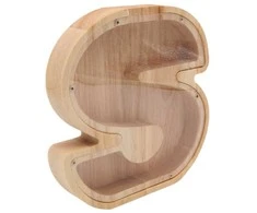 Medinė taupyklė "Raidė-S", 18 cm