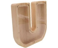 Medinė taupyklė "Raidė-U", 18 cm