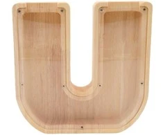 Medinė taupyklė "Raidė-U", 18 cm