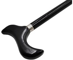 Medinė vaikščiojimo lazda, 92 cm - Juoda