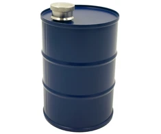 Mėlyna statinės formos metalinė gertuvė, 600 ml