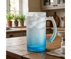 Mėlynas matinio stiklo bokalas, 500 ml