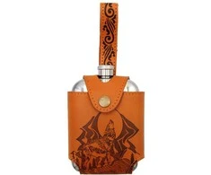 Metalinė gertuvė odiniame dėkle, 167 ml