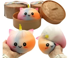 Milžiniškas antistresinis žaislas koldūnas Dumplings vienaragis, 14 cm