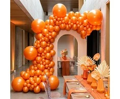 Oranžiniai perlamutriniai balionai, 100 vnt.