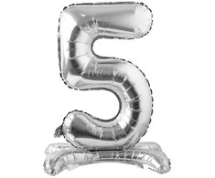 Sidabrinis pastatomas balionas - skaičius 5, 81 cm