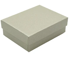 Pilka popierinė dovanų dėžutė papuošalams, 7x9 cm