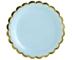 Popierinės melsvos lėkštės, 18 cm