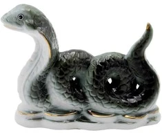 Porcelianinė gyvatės statulėlė, h 9 cm