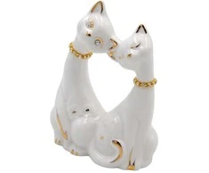 Porcelianinė statulėlė katinai, 11,5 cm