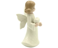 Porceliano angelo statulėlė su širdimi, h 10 cm