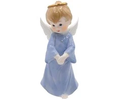 Porceliano statulėlė Angelas, 18 cm - Mėlyna