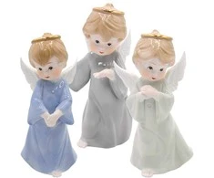 Porceliano statulėlė Angelas, 18 cm - Žalsva