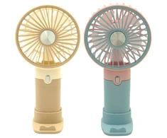 Rankinis „Mini Fan“ USB įkraunamas ventiliatorius su stovu - Ruda
