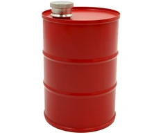 Raudona statinės formos metalinė gertuvė, 600 ml