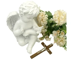 Rudas medinis kryželis, 12 cm